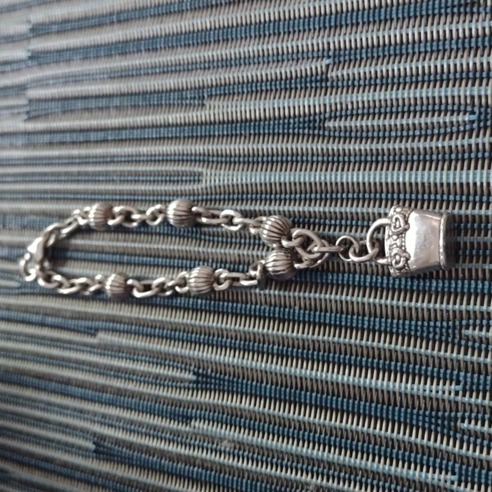 BRIGHTON Silver Plated CHARM BRACELET W/SMALL HANDBAG CHARM